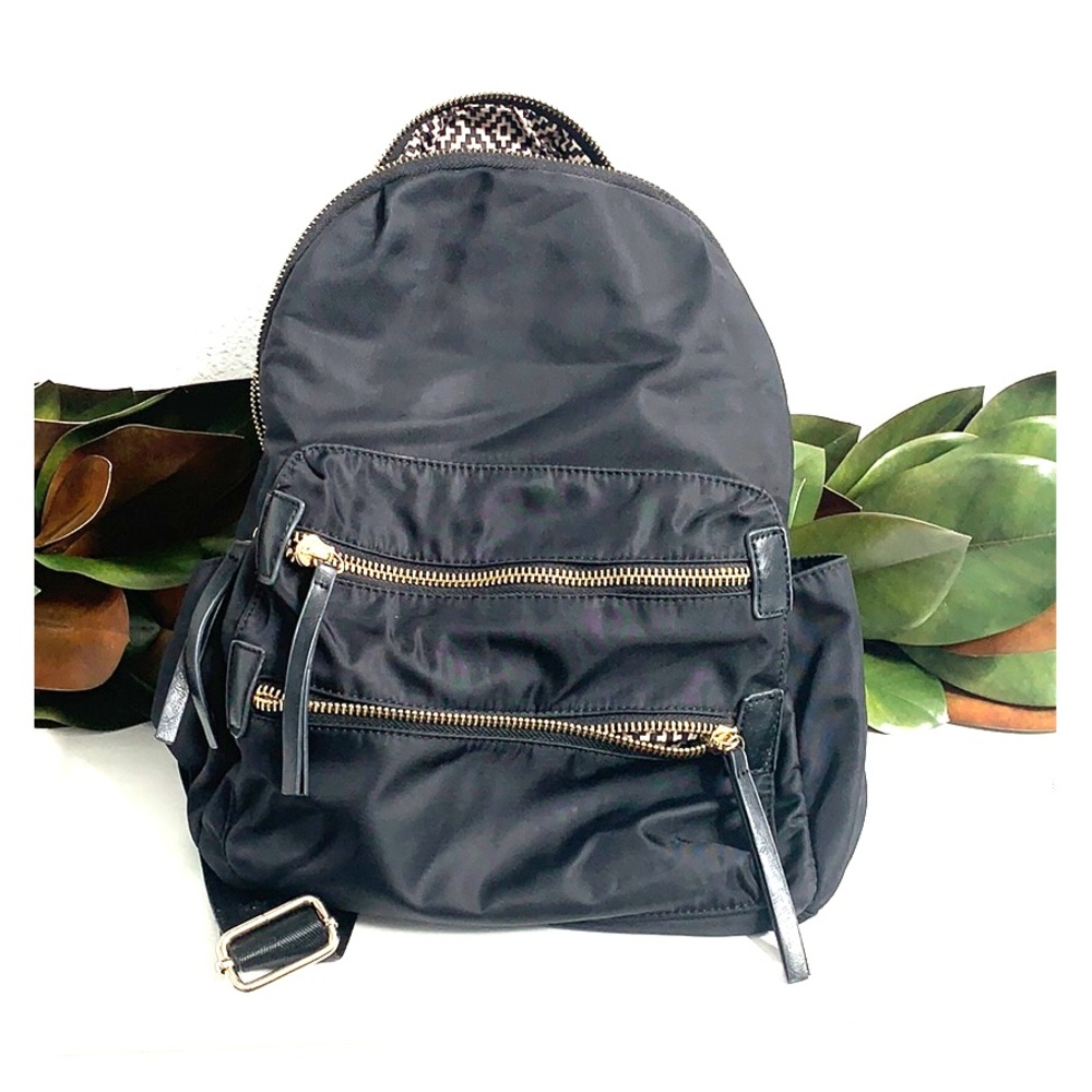 Black Madison West Backpack with brass.